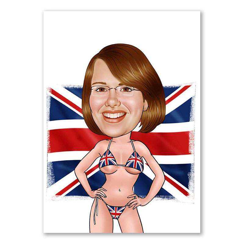 Bild von   erstellung karikatur sexy britjpg | Individuelle 🎁 persönliche 🎁 personalisierte Geschenke bedruckt ▪ bestickt ▪ graviert