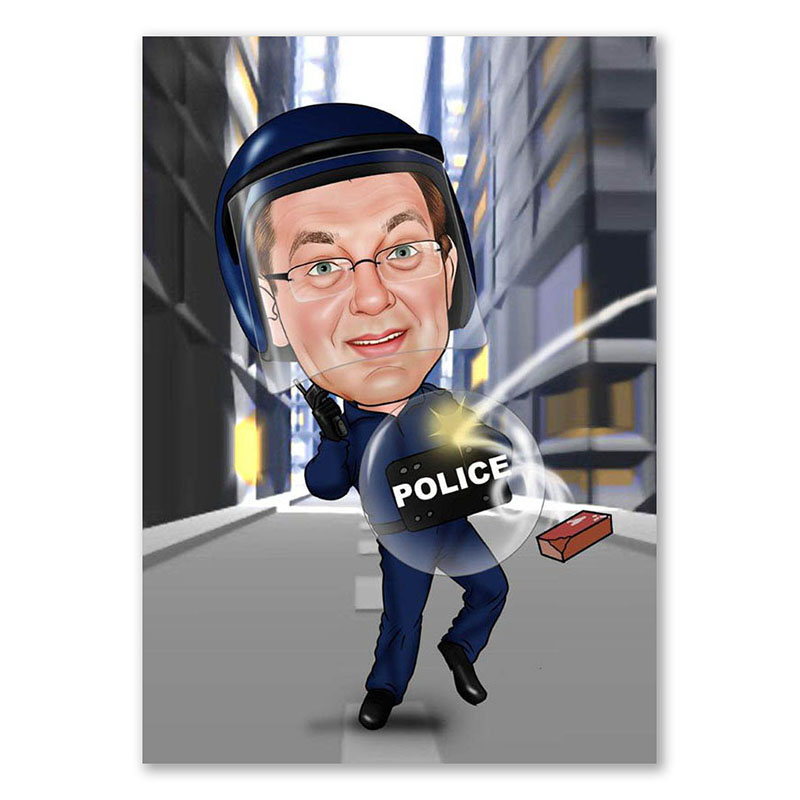Bild von   erstellung karikatur polizistjpg | Individuelle 🎁 persönliche 🎁 personalisierte Geschenke bedruckt ▪ bestickt ▪ graviert