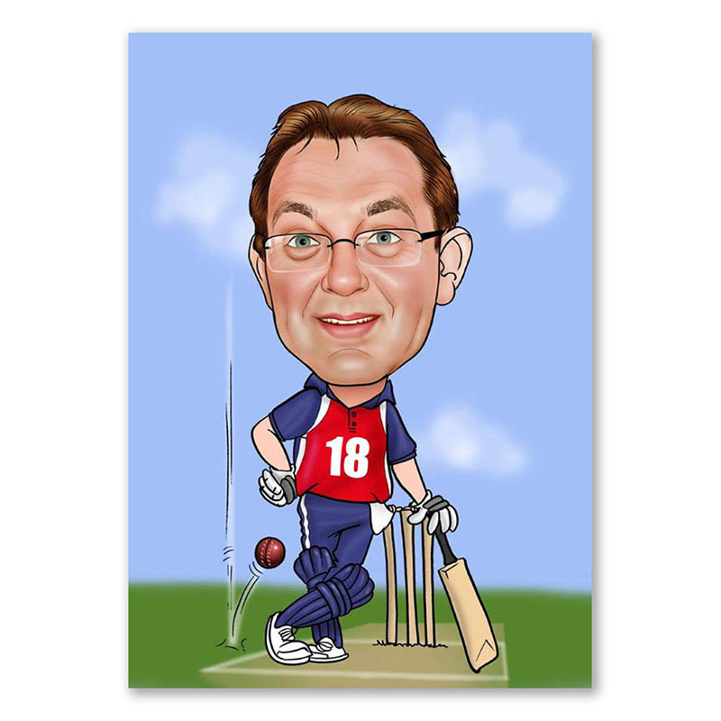 Bild von   erstellung karikatur cricket rjpg | Individuelle 🎁 persönliche 🎁 personalisierte Geschenke bedruckt ▪ bestickt ▪ graviert
