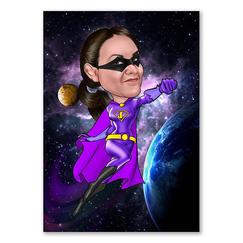 Bild von   erstellung karikatur space girjpg | Individuelle 🎁 persönliche 🎁 personalisierte Geschenke bedruckt ▪ bestickt ▪ graviert