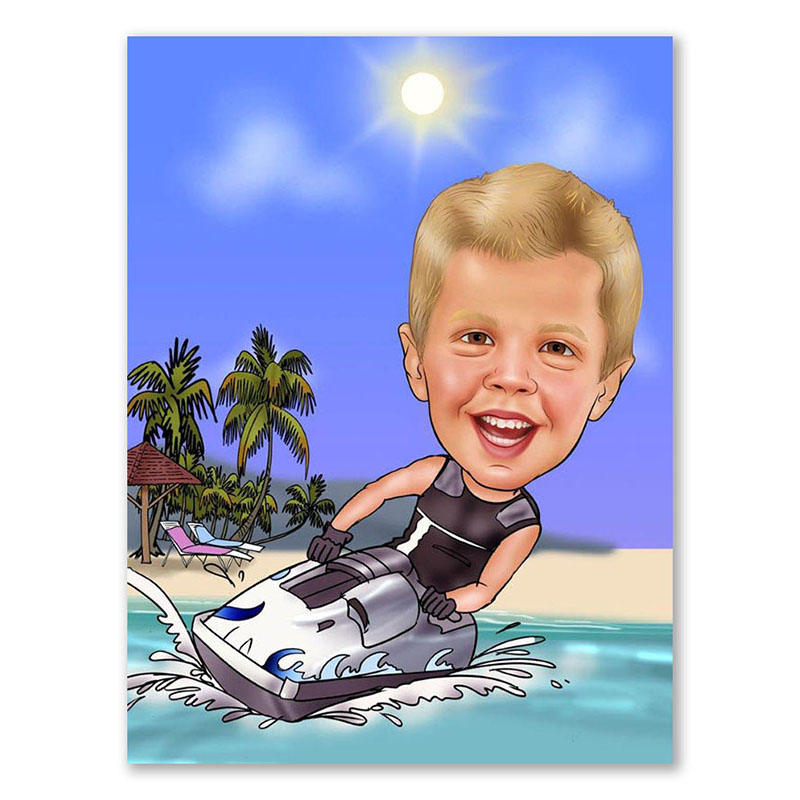 Bild von   erstellung karikatur hawai jetjpg | Individuelle 🎁 persönliche 🎁 personalisierte Geschenke bedruckt ▪ bestickt ▪ graviert