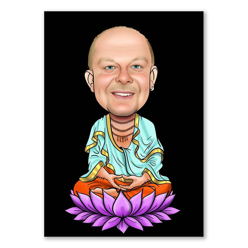 Bild von   erstellung karikatur buddha cjpg | Individuelle 🎁 persönliche 🎁 personalisierte Geschenke bedruckt ▪ bestickt ▪ graviert