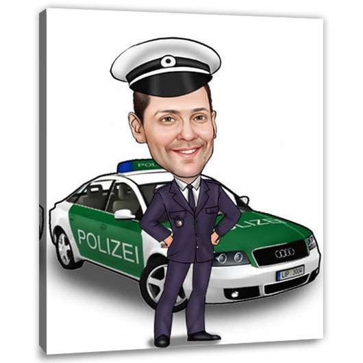 Bild von   erstellung karikatur polizei wjpg | Individuelle 🎁 persönliche 🎁 personalisierte Geschenke bedruckt ▪ bestickt ▪ graviert