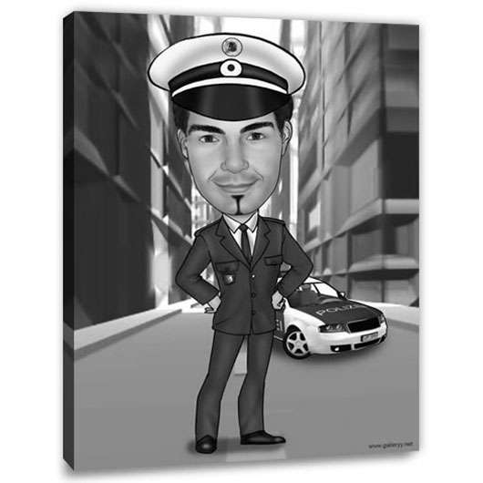 Bild von   erstellung karikatur polizei sjpg | Individuelle 🎁 persönliche 🎁 personalisierte Geschenke bedruckt ▪ bestickt ▪ graviert