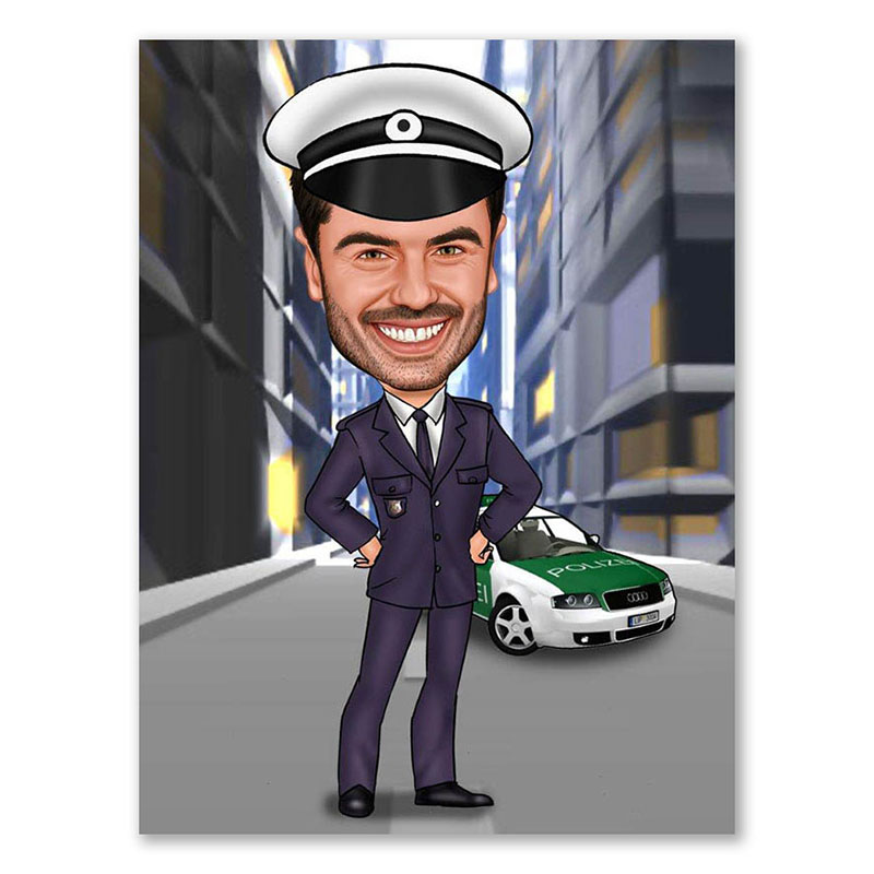 Bild von   erstellung karikatur polizeijpg | Individuelle 🎁 persönliche 🎁 personalisierte Geschenke bedruckt ▪ bestickt ▪ graviert