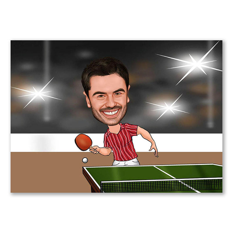 Bild von   erstellung karikatur tischtennjpg | Individuelle 🎁 persönliche 🎁 personalisierte Geschenke bedruckt ▪ bestickt ▪ graviert