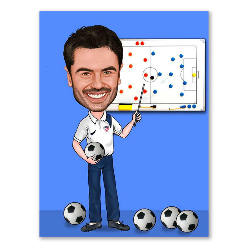 Bild von   erstellung karikatur fussballtjpg | Individuelle 🎁 persönliche 🎁 personalisierte Geschenke bedruckt ▪ bestickt ▪ graviert