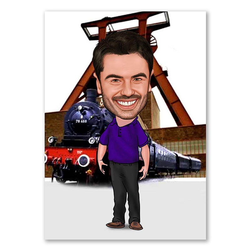 Bild von   erstellung karikatur bahnfahrejpg | Individuelle 🎁 persönliche 🎁 personalisierte Geschenke bedruckt ▪ bestickt ▪ graviert