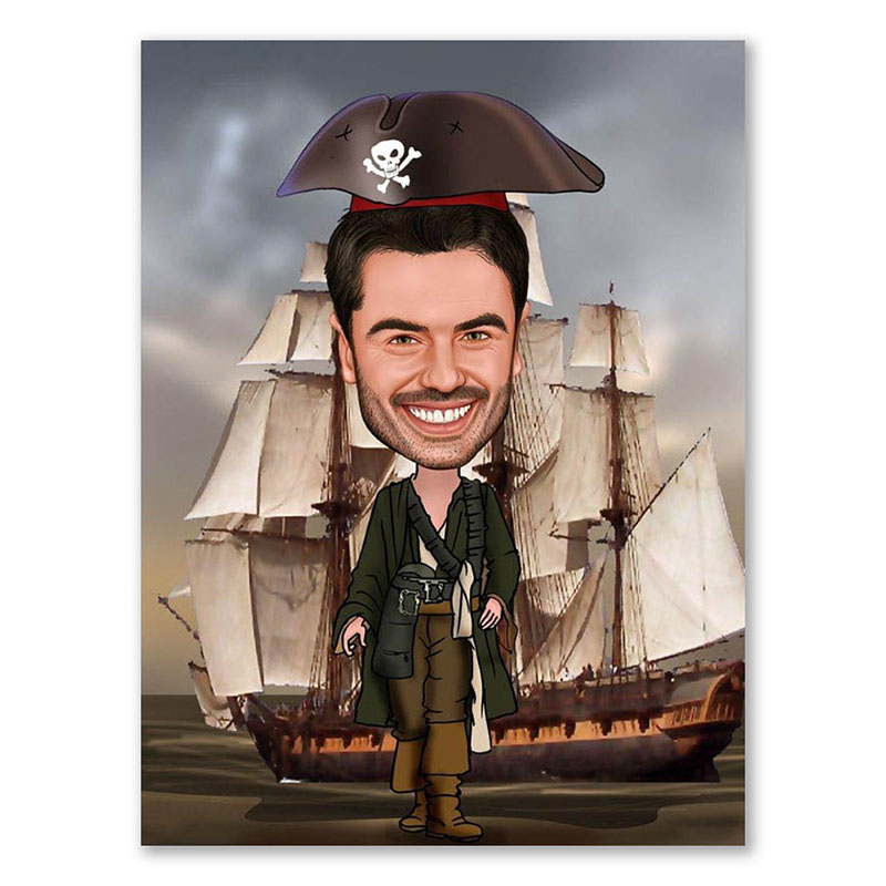 Bild von   erstellung karikatur pirat cajpg | Individuelle 🎁 persönliche 🎁 personalisierte Geschenke bedruckt ▪ bestickt ▪ graviert