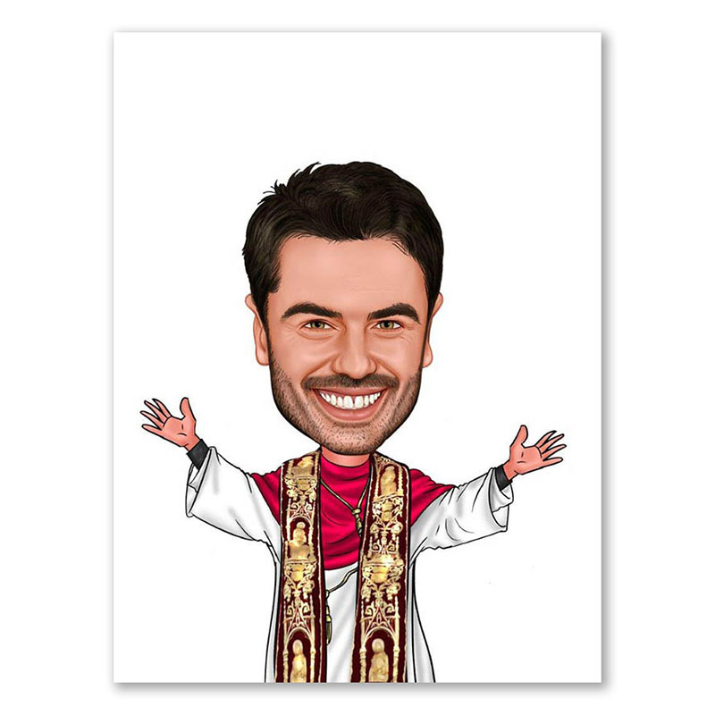 Bild von   erstellung karikatur pfarrerjpg | Individuelle 🎁 persönliche 🎁 personalisierte Geschenke bedruckt ▪ bestickt ▪ graviert