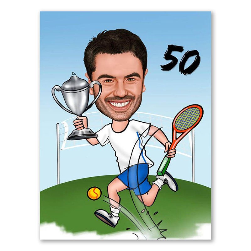 Bild von   erstellung karikatur tennisspijpg | Individuelle 🎁 persönliche 🎁 personalisierte Geschenke bedruckt ▪ bestickt ▪ graviert