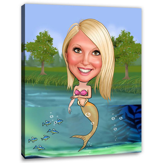 Bild von   erstellung karikatur nixe cajpg | Individuelle 🎁 persönliche 🎁 personalisierte Geschenke bedruckt ▪ bestickt ▪ graviert
