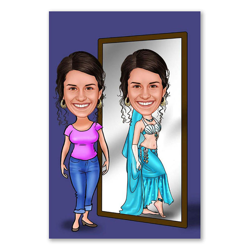 Bild von   erstellung karikatur frau im sjpg | Individuelle 🎁 persönliche 🎁 personalisierte Geschenke bedruckt ▪ bestickt ▪ graviert