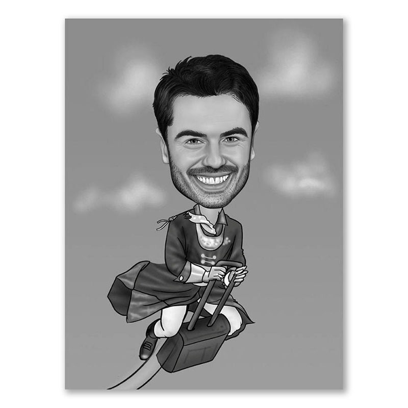 Bild von   erstellung karikatur fliegendejpg | Individuelle 🎁 persönliche 🎁 personalisierte Geschenke bedruckt ▪ bestickt ▪ graviert