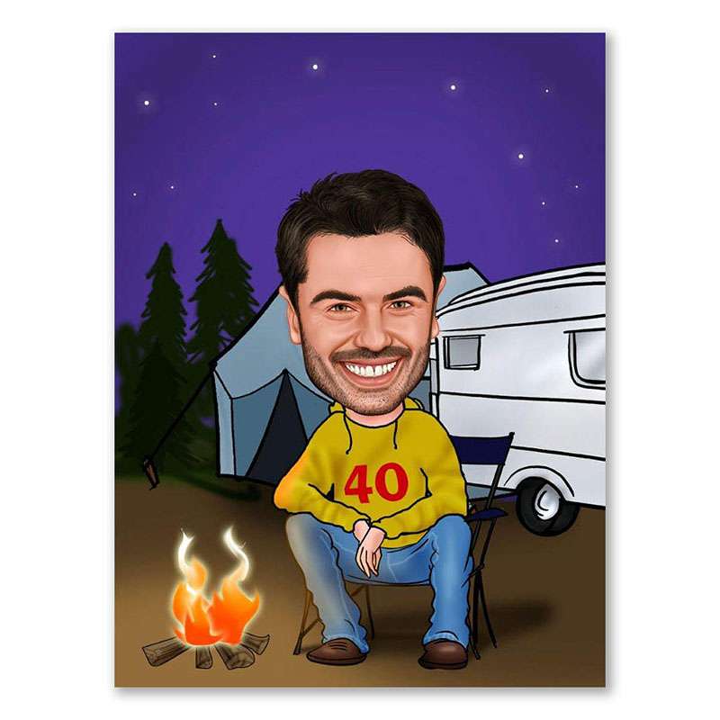 Bild von   erstellung karikatur camper amjpg | Individuelle 🎁 persönliche 🎁 personalisierte Geschenke bedruckt ▪ bestickt ▪ graviert