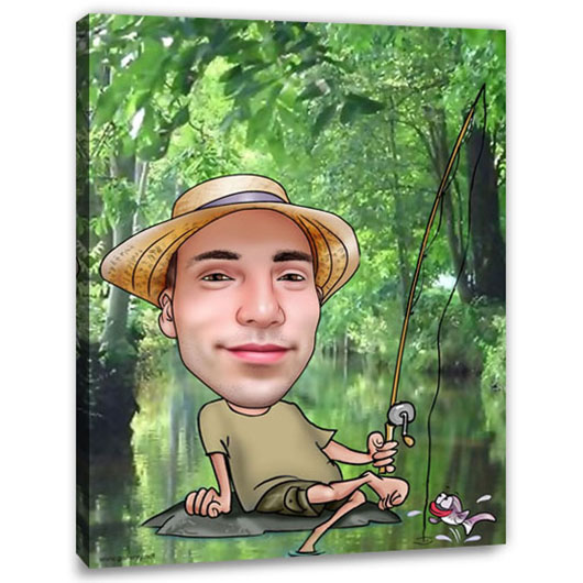 Bild von   erstellung karikatur angeln imjpg | Individuelle 🎁 persönliche 🎁 personalisierte Geschenke bedruckt ▪ bestickt ▪ graviert