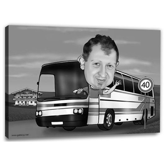 Bild von   erstellung karikatur busfahrerjpg | Individuelle 🎁 persönliche 🎁 personalisierte Geschenke bedruckt ▪ bestickt ▪ graviert