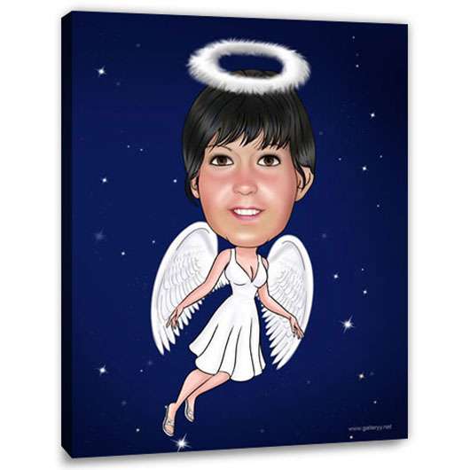 Bild von   erstellung karikatur engel imjpg | Individuelle 🎁 persönliche 🎁 personalisierte Geschenke bedruckt ▪ bestickt ▪ graviert