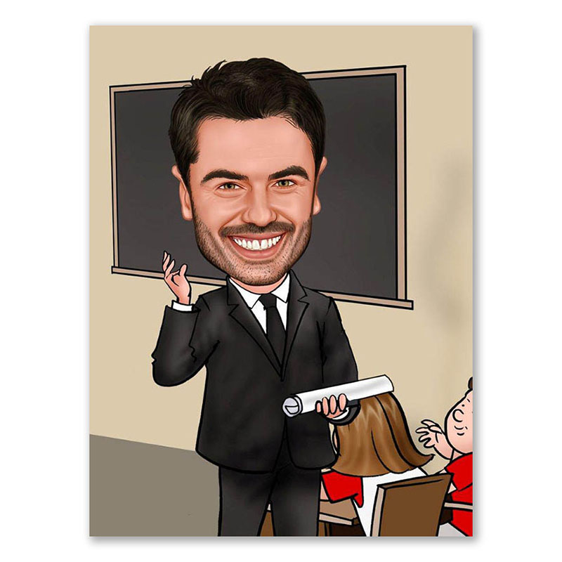 Bild von   erstellung karikatur lehrer sejpg | Individuelle 🎁 persönliche 🎁 personalisierte Geschenke bedruckt ▪ bestickt ▪ graviert