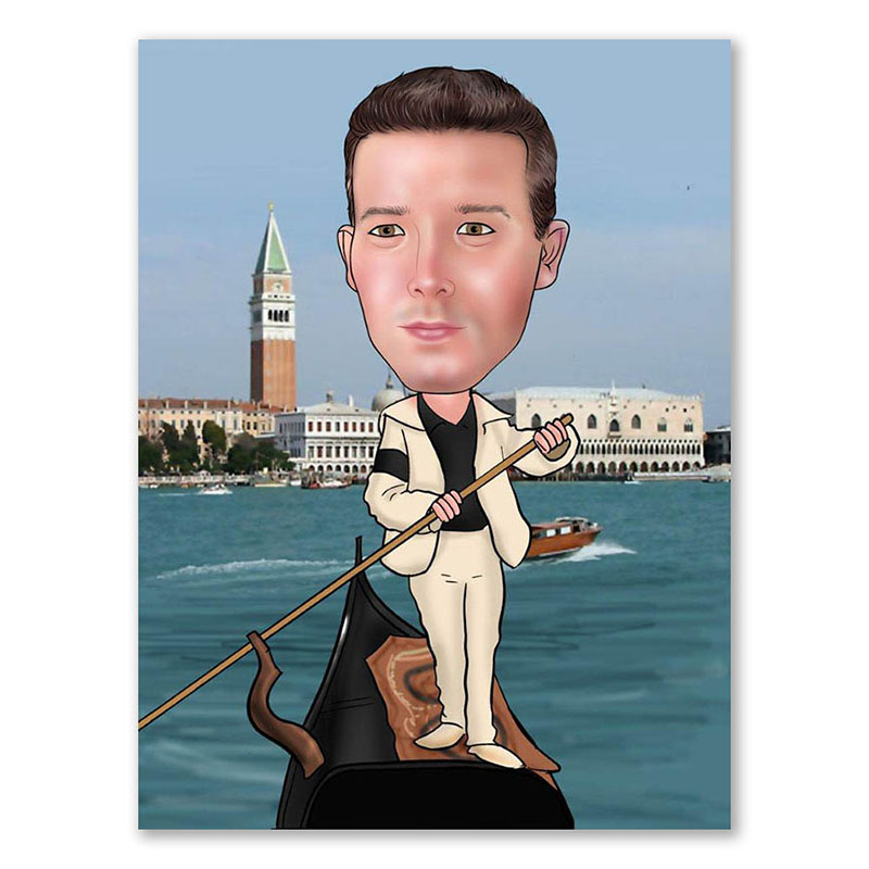 Bild von   erstellung karikatur venedigjpg | Individuelle 🎁 persönliche 🎁 personalisierte Geschenke bedruckt ▪ bestickt ▪ graviert