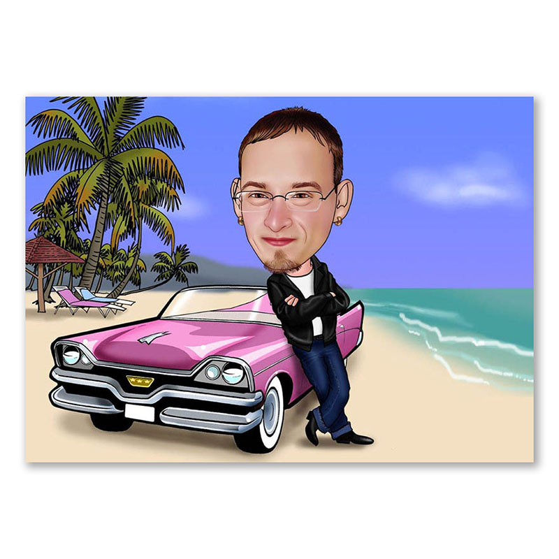 Bild von   erstellung karikatur cool manjpg | Individuelle 🎁 persönliche 🎁 personalisierte Geschenke bedruckt ▪ bestickt ▪ graviert