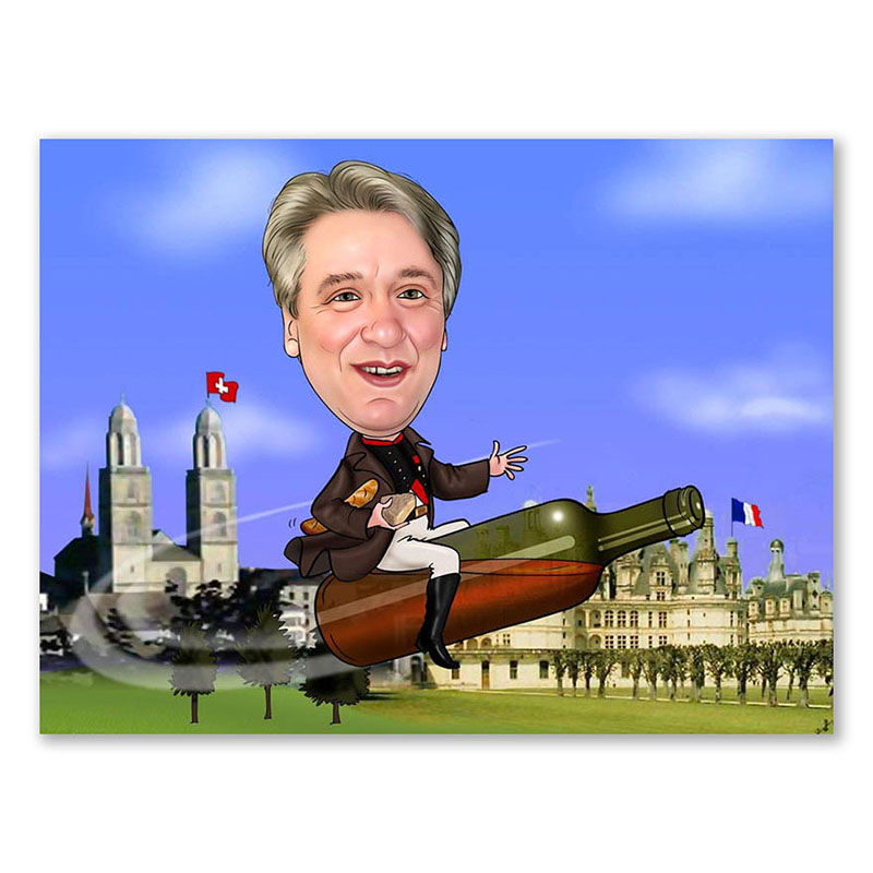 Bild von   erstellung karikatur riding ajpg | Individuelle 🎁 persönliche 🎁 personalisierte Geschenke bedruckt ▪ bestickt ▪ graviert