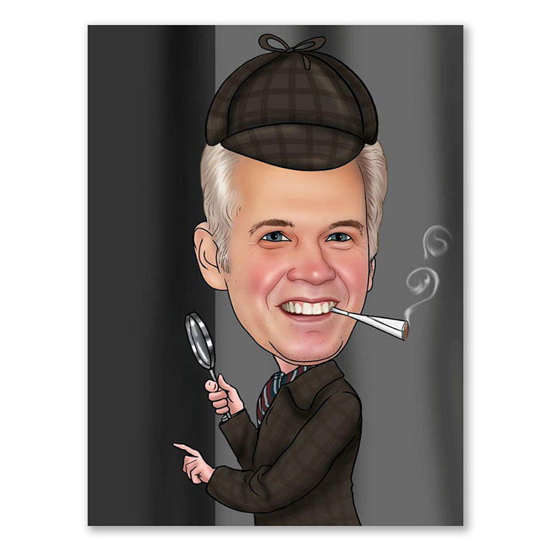 Bild von   erstellung karikatur dedektivjpg | Individuelle 🎁 persönliche 🎁 personalisierte Geschenke bedruckt ▪ bestickt ▪ graviert