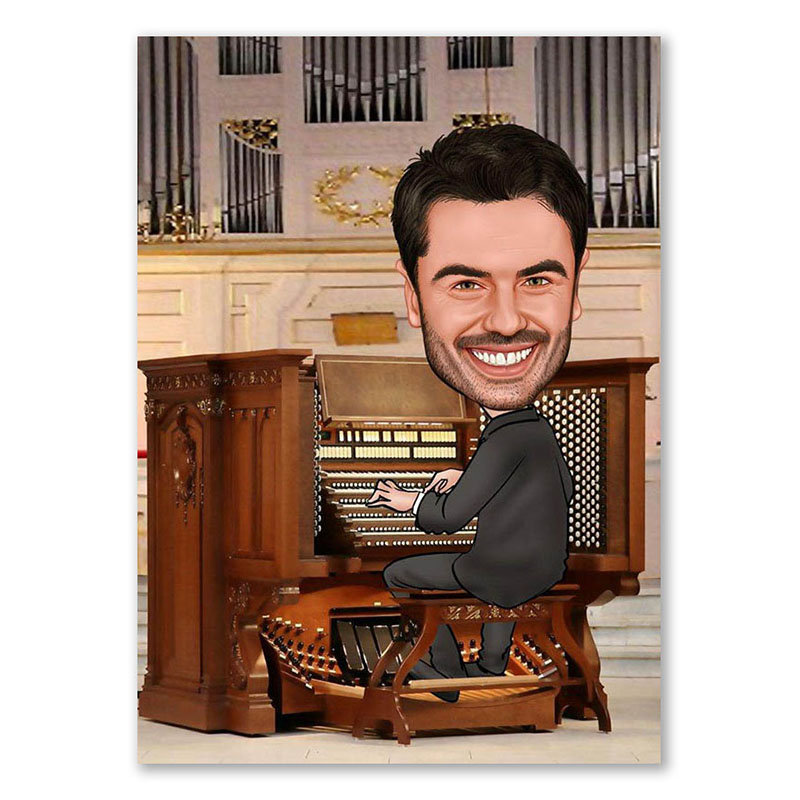 Bild von   erstellung karikatur organistjpg | Individuelle 🎁 persönliche 🎁 personalisierte Geschenke bedruckt ▪ bestickt ▪ graviert