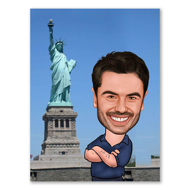 Bild von   erstellung karikatur freiheitsjpg | Individuelle 🎁 persönliche 🎁 personalisierte Geschenke bedruckt ▪ bestickt ▪ graviert