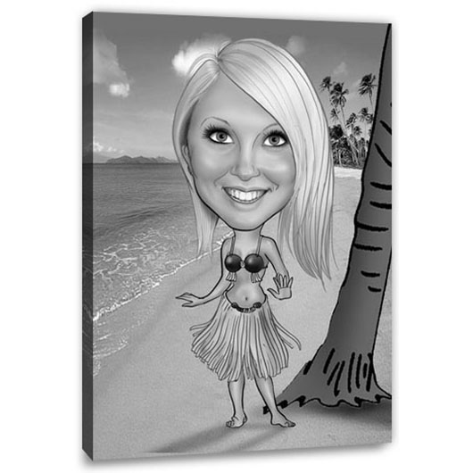 Bild von   erstellung karikatur hawaii bejpg | Individuelle 🎁 persönliche 🎁 personalisierte Geschenke bedruckt ▪ bestickt ▪ graviert