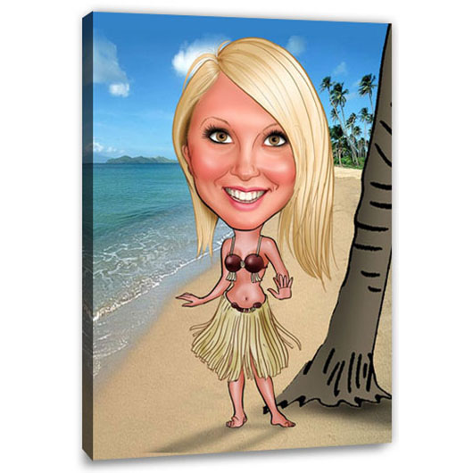 Bild von   erstellung karikatur hawaii bejpg | Individuelle 🎁 persönliche 🎁 personalisierte Geschenke bedruckt ▪ bestickt ▪ graviert