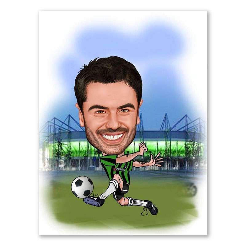 Bild von   erstellung karikatur kick it ljpg | Individuelle 🎁 persönliche 🎁 personalisierte Geschenke bedruckt ▪ bestickt ▪ graviert