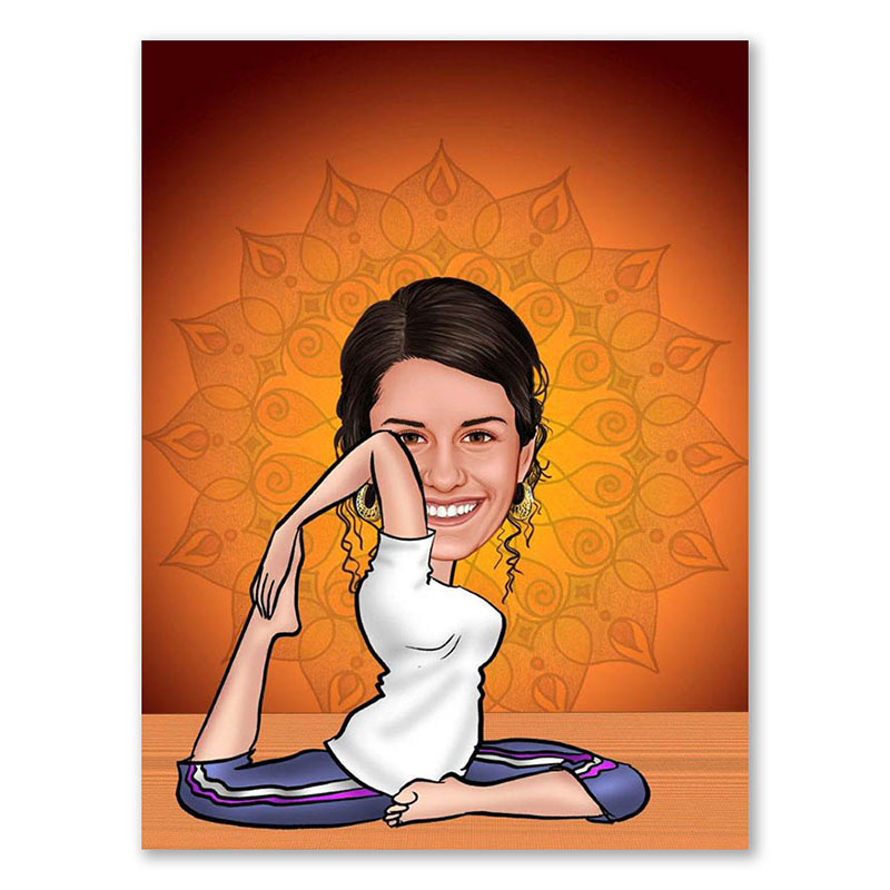 Bild von   erstellung karikatur yoga cajpg | Individuelle 🎁 persönliche 🎁 personalisierte Geschenke bedruckt ▪ bestickt ▪ graviert