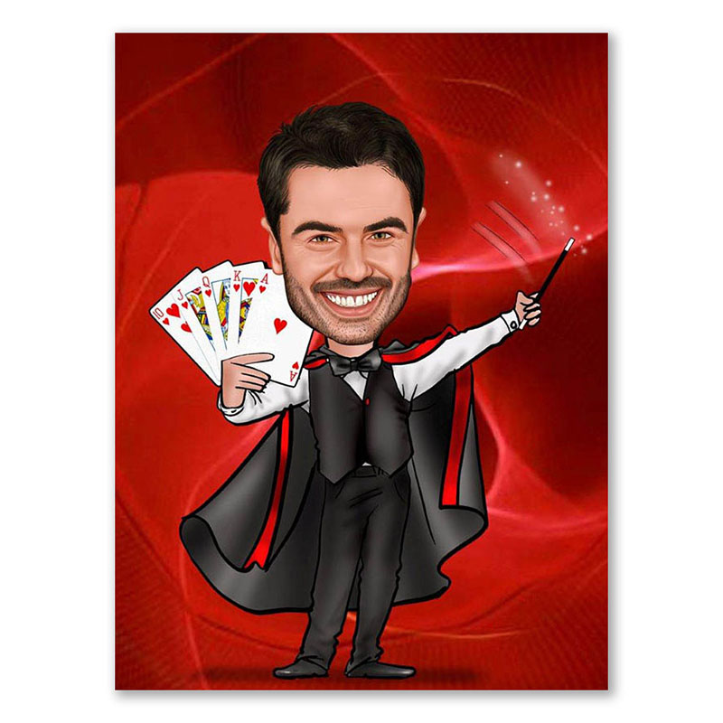 Bild von   erstellung karikatur zaubererjpg | Individuelle 🎁 persönliche 🎁 personalisierte Geschenke bedruckt ▪ bestickt ▪ graviert