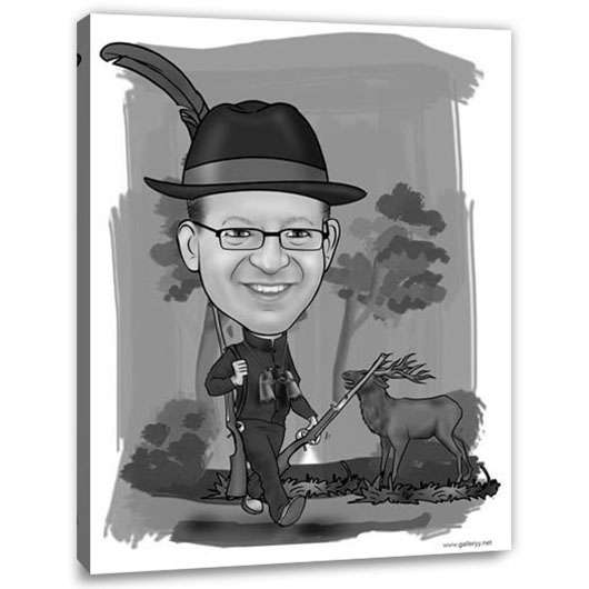 Bild von   erstellung karikatur waidmannsjpg | Individuelle 🎁 persönliche 🎁 personalisierte Geschenke bedruckt ▪ bestickt ▪ graviert