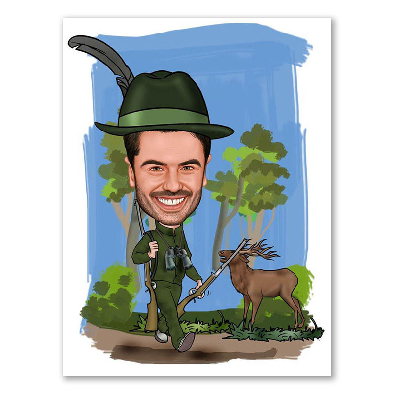 Bild von   erstellung karikatur waidmannsjpg | Individuelle 🎁 persönliche 🎁 personalisierte Geschenke bedruckt ▪ bestickt ▪ graviert