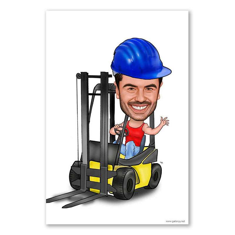 Bild von   erstellung karikatur staplerfajpg | Individuelle 🎁 persönliche 🎁 personalisierte Geschenke bedruckt ▪ bestickt ▪ graviert
