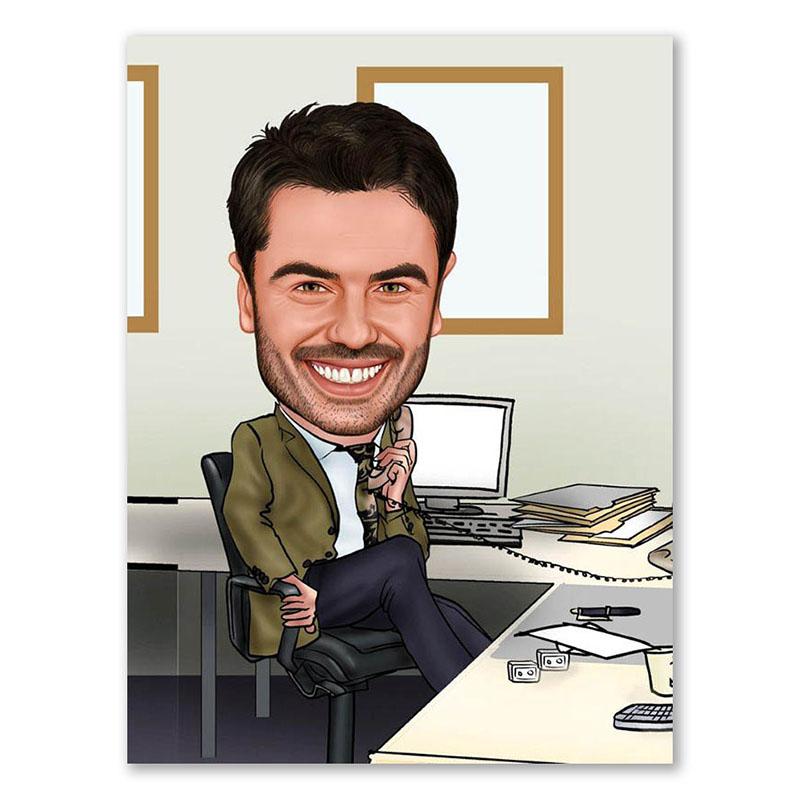 Bild von   erstellung karikatur manager bjpg | Individuelle 🎁 persönliche 🎁 personalisierte Geschenke bedruckt ▪ bestickt ▪ graviert
