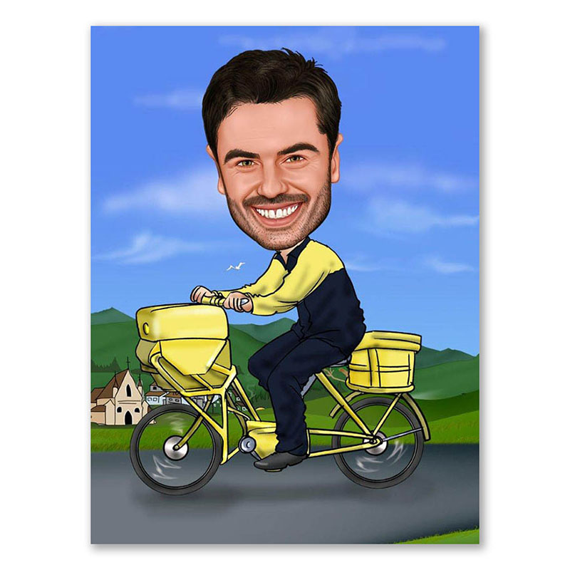 Bild von   erstellung karikatur postbotejpg | Individuelle 🎁 persönliche 🎁 personalisierte Geschenke bedruckt ▪ bestickt ▪ graviert
