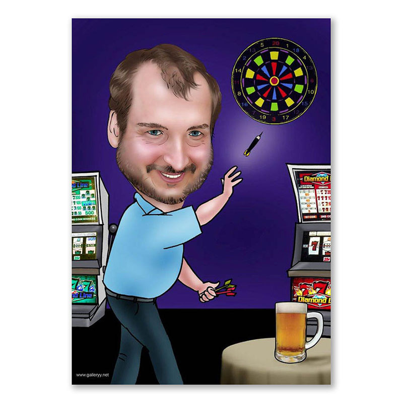 Bild von   erstellung karikatur dart jpg | Individuelle 🎁 persönliche 🎁 personalisierte Geschenke bedruckt ▪ bestickt ▪ graviert