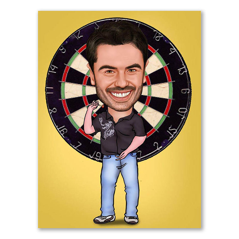 Bild von   erstellung karikatur dart cajpg | Individuelle 🎁 persönliche 🎁 personalisierte Geschenke bedruckt ▪ bestickt ▪ graviert