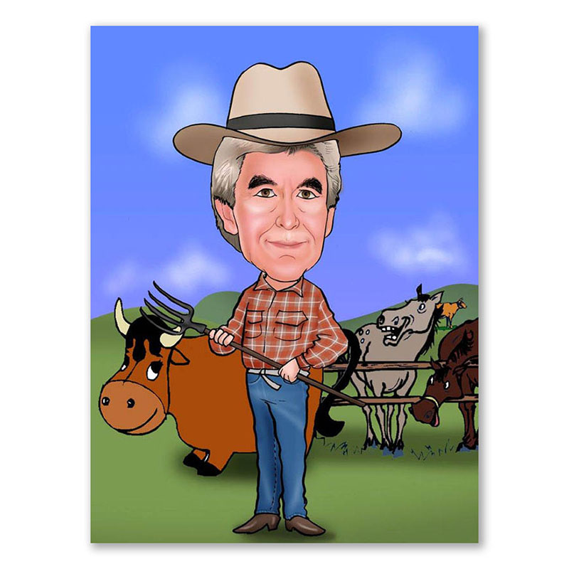 Bild von   erstellung karikatur farmer ajpg | Individuelle 🎁 persönliche 🎁 personalisierte Geschenke bedruckt ▪ bestickt ▪ graviert