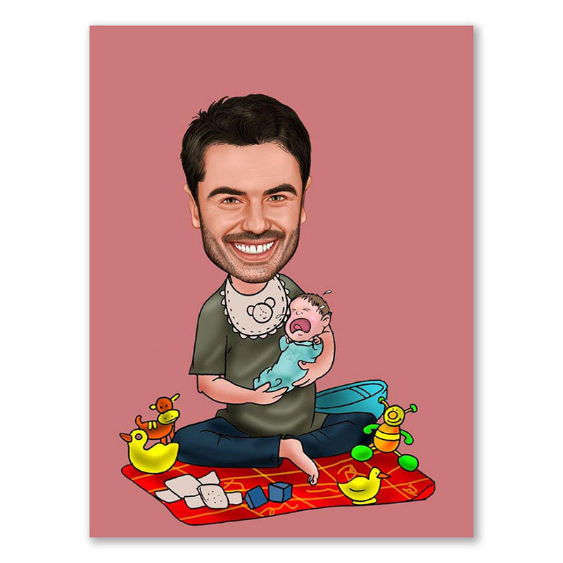 Bild von   erstellung karikatur papa cajpg | Individuelle 🎁 persönliche 🎁 personalisierte Geschenke bedruckt ▪ bestickt ▪ graviert