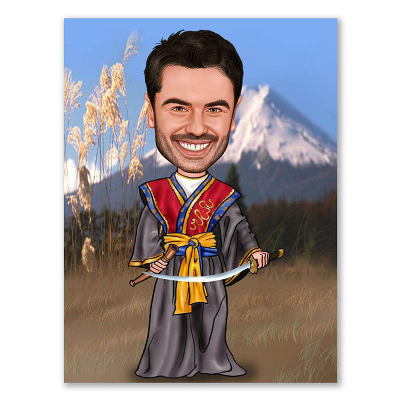Bild von   erstellung karikatur samuraijpg | Individuelle 🎁 persönliche 🎁 personalisierte Geschenke bedruckt ▪ bestickt ▪ graviert