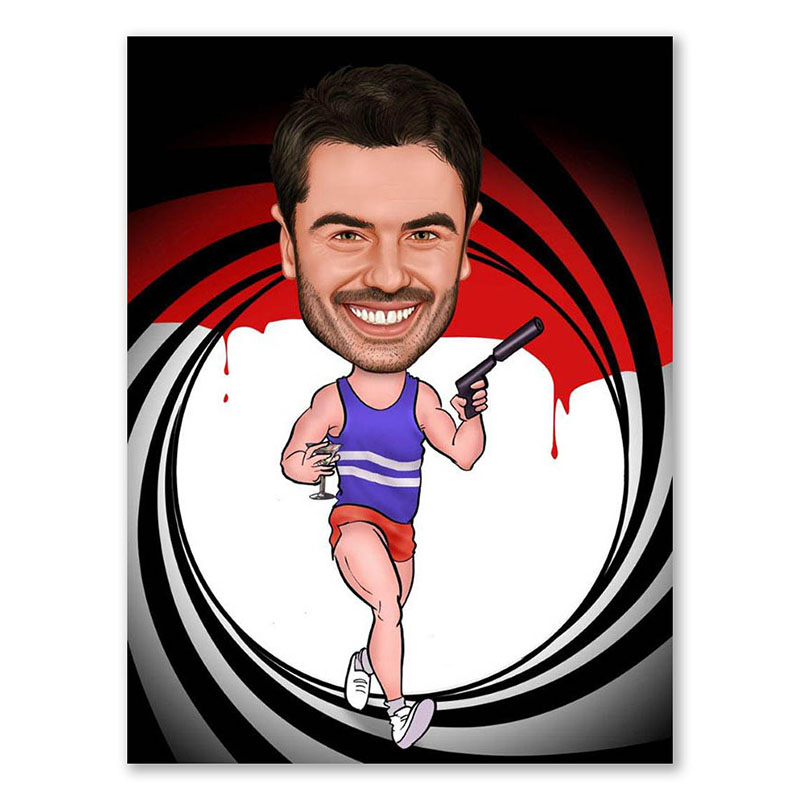 Bild von   erstellung karikatur sportlerjpg | Individuelle 🎁 persönliche 🎁 personalisierte Geschenke bedruckt ▪ bestickt ▪ graviert