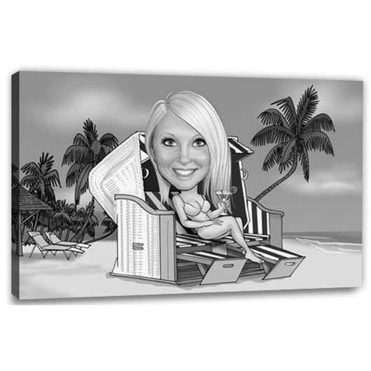 Bild von   erstellung karikatur im strandjpg | Individuelle 🎁 persönliche 🎁 personalisierte Geschenke bedruckt ▪ bestickt ▪ graviert