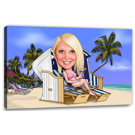 Bild von   erstellung karikatur im strandjpg | Individuelle 🎁 persönliche 🎁 personalisierte Geschenke bedruckt ▪ bestickt ▪ graviert