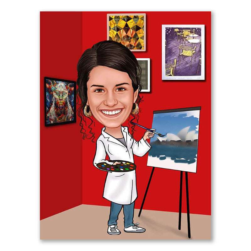 Bild von   erstellung karikatur malerinjpg | Individuelle 🎁 persönliche 🎁 personalisierte Geschenke bedruckt ▪ bestickt ▪ graviert