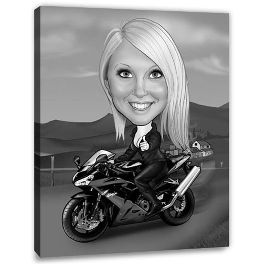 Bild von   erstellung karikatur motorradjpg | Individuelle 🎁 persönliche 🎁 personalisierte Geschenke bedruckt ▪ bestickt ▪ graviert