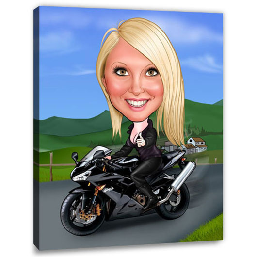 Bild von   erstellung karikatur motorradjpg | Individuelle 🎁 persönliche 🎁 personalisierte Geschenke bedruckt ▪ bestickt ▪ graviert